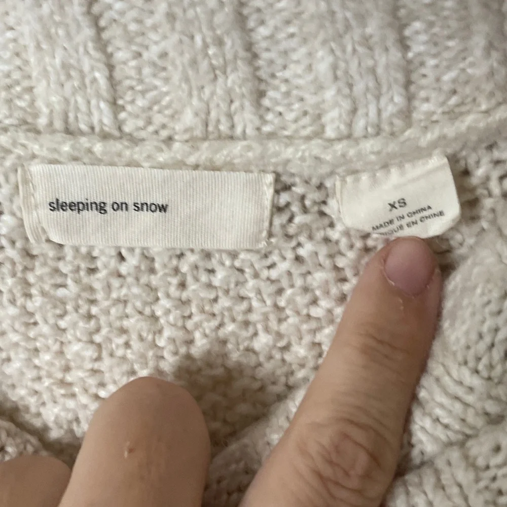 Anthropologie Sleeping on Snow Neves Off‎ Shoulder Pullover Cable knit Sweater